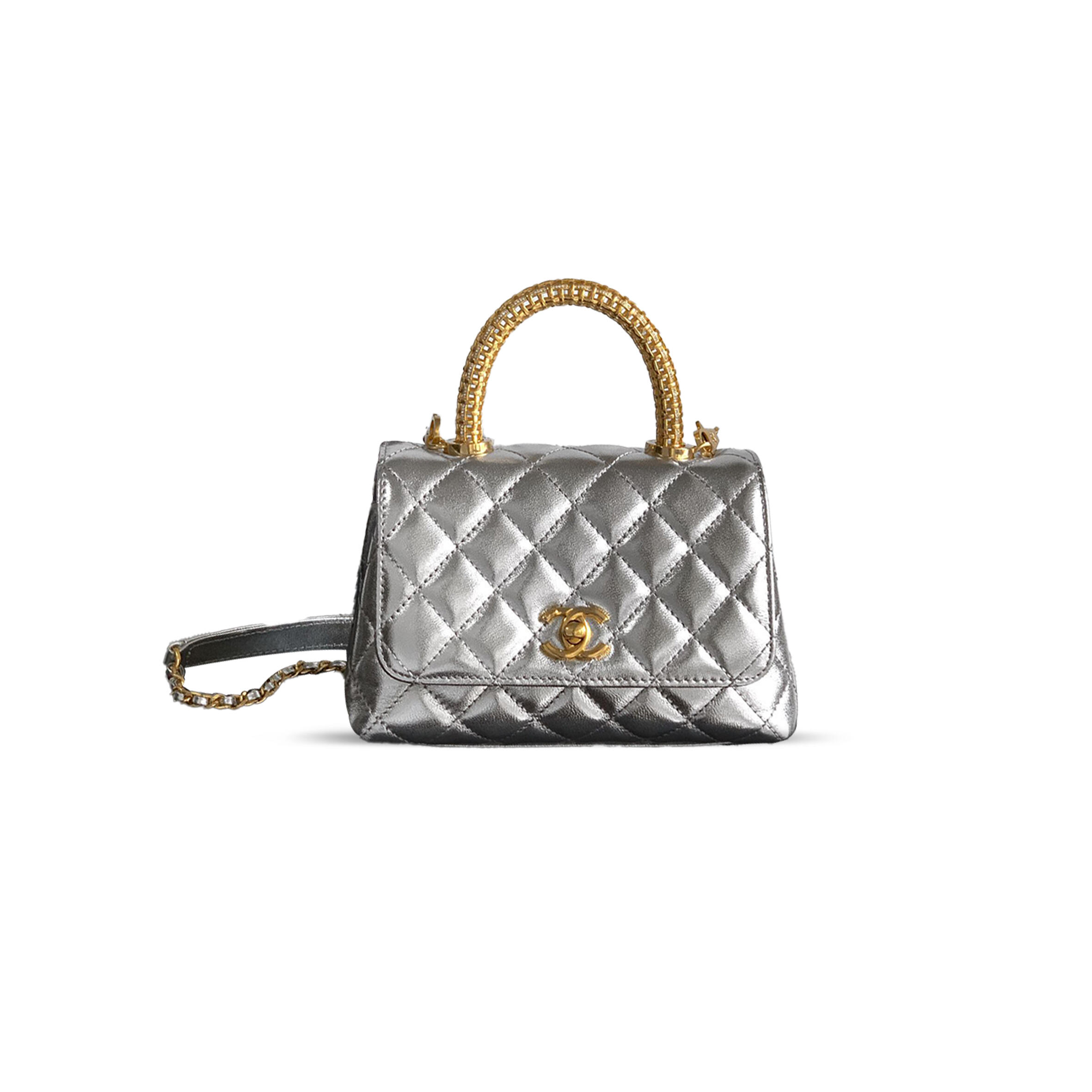 CHANEL MASTER MINI 25A CALFSKIN QUILTED TOP HANDLE FLAP BAG AS2212 (19*13*9cm)